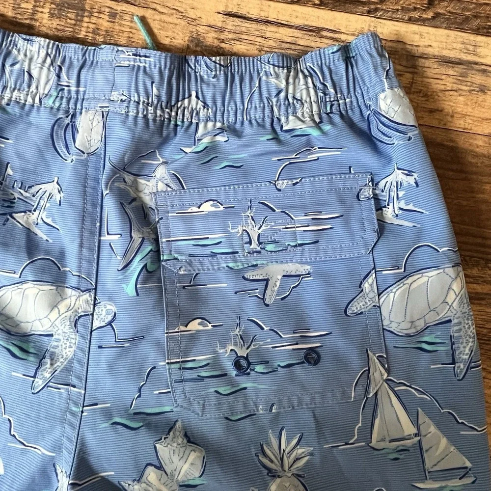 Vineyard Vines Swim Trunks Boys Medium Coastal Ocean Summer Turtles Vacation